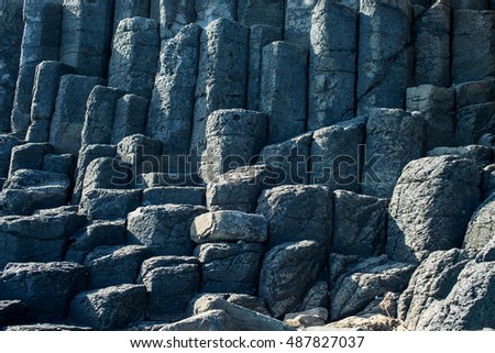 basalt columns in Phu yen, Vietnam. wonder of the world