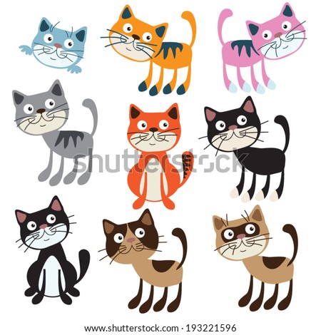 Funny Cat Vector Illustration Stock Vector 193221596 - Shutterstock