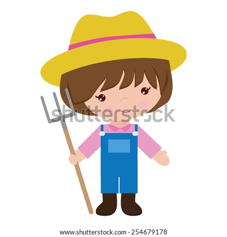 Illustration Cartoon Young Farmer Stock Vector 117669862 - Shutterstock