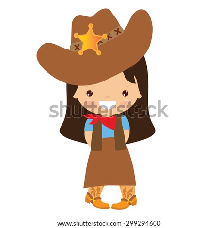 Cowgirl vector illustration - stock vector