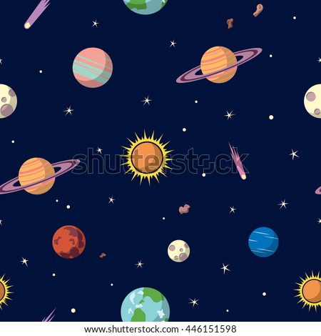 Solar System Sun Planets On Their Stock Vector 517802305 ...