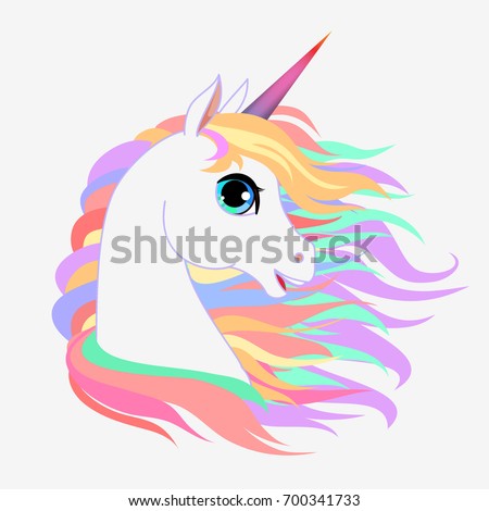 Unicorn Head Portrait Vector Illustration Magic Stock Vector 700341733 ...