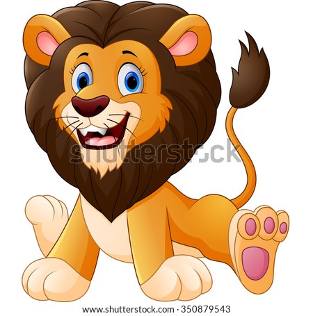 Cute Lion Cartoon Stock Illustration 350879543 - Shutterstock