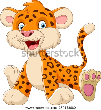 Cute Baby Leopard Cartoon Stock Vector 140172571 - Shutterstock