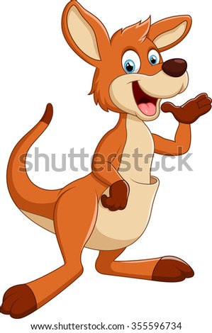 Illustration Pointing Cartoon Kangaroo Stock Vector 107297858 ...