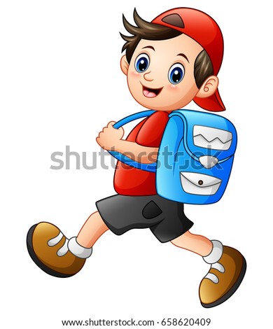 Vector Illustration Cute School Boy Cartoon Stock Vector 658620409 ...