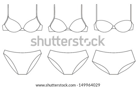 Womans Lingerie Set Technical Vector Drawing Stock Vector 149964029 ...