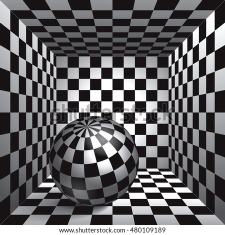 Volume plaid sphere the inside plaid room black and white cell box with a Volume plaid sphere the inside plaid room black and white cell box with a