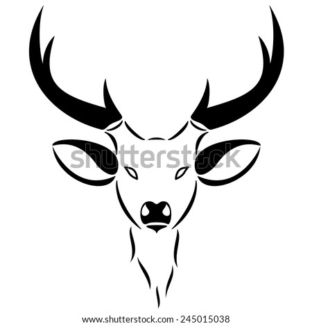 Whitetail Deer Head Vector Illustration Whitetail Stock Vector
