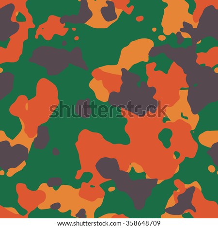 Seamless Fashion Green Orange Camouflage Pattern Stock Vector 358648709 ...