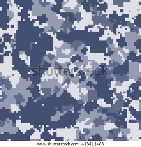 Seamless Digital Pixel Blue White Camo Stock Illustration 409281304 ...