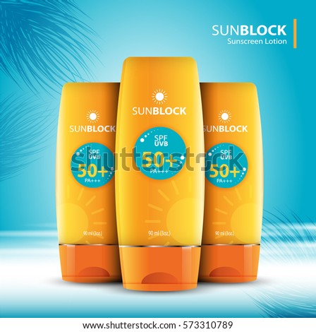 Sunblock Ads Template Sun Protection Cosmetic Stock Vector 573310789 ...