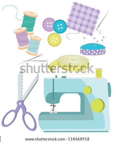 Fashion Designer Stylish Woman Her Sewing Stock Vector 118468006 ...