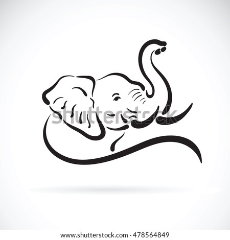 Vector Elephant Head On White Background Stock Vector 478564849 ...