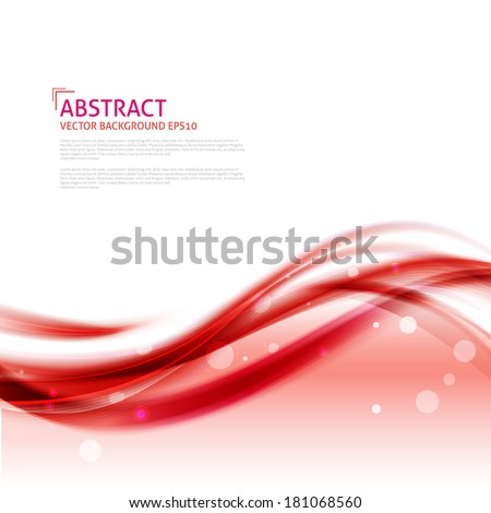 Abstract red waves background - Design Template. Bright red background with curved lines. Vector abstract red background wave design element. Brochure design templates