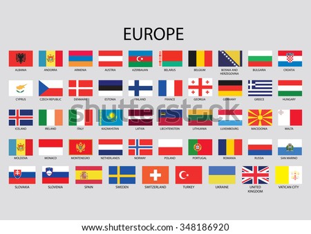 Official List All European Country Flags Stock Vector 15007249 ...