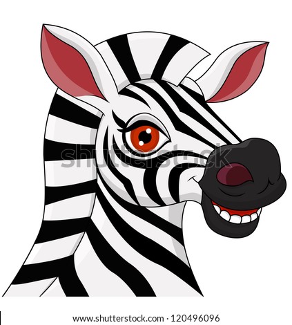 Smiling Zebra Head Cartoon Stock Vector 120496096 - Shutterstock