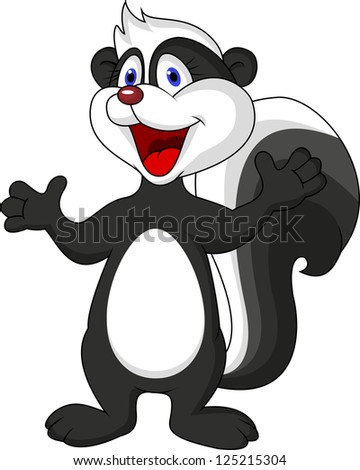 Skunk cartoon - stock photo