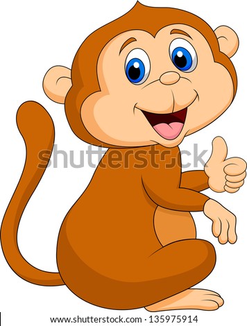 Cute Little Monkey Scratching His Head Stock Vector 60481036 - Shutterstock