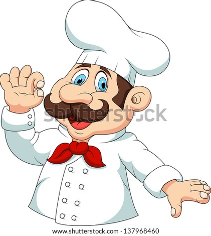 Fat Cartoon Chef Vector Clip Art Stock Vector 357959954 