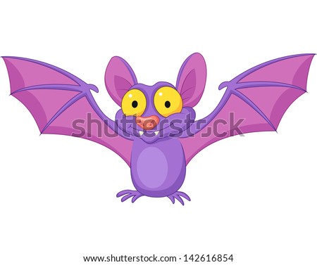 Yellow Bat Blue Wings Hand Drawn Stock Vector 605287859