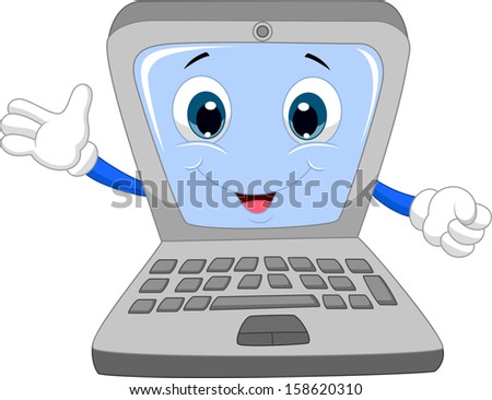 Cartoon Computer Pointing His Finger Stock Vector 61856899 - Shutterstock