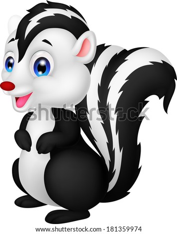 Cute skunk cartoon - stock photo