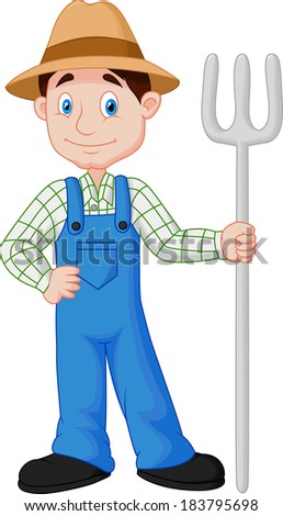 Farmer Cartoon Stock Vector 183795692 - Shutterstock