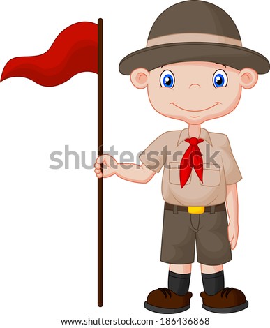 Cartoon Little Boy Scout Stock Vector 282511481 - Shutterstock