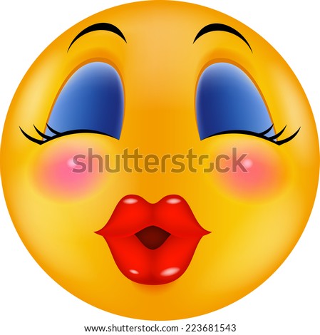 Sexy Red Lip Round Smiling Face Stock Illustration 223681543 - Shutterstock