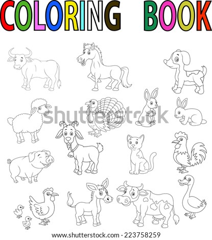 Farm Animal Coloring Book Stock Vector (2018) 223758259 - Shutterstock Farm Animal Coloring Book Stock Vector (2018) 223758259 - Shutterstock