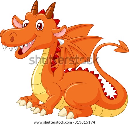 Illustration Cute Cartoon Baby Dragon Pointing Stock Vector 64084735 ...