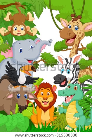 Animal Cartoon Jungle Stock Illustration 326603249 - Shutterstock