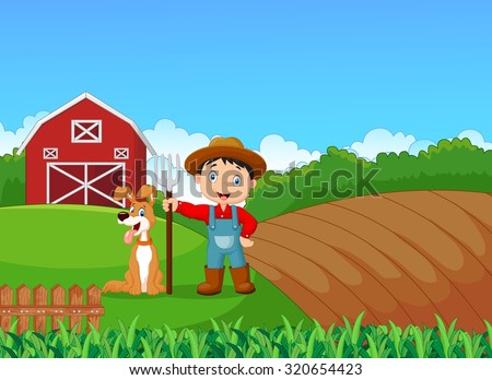 Cartoon Farm Background Stock Images, Royalty-Free Images & Vectors ...