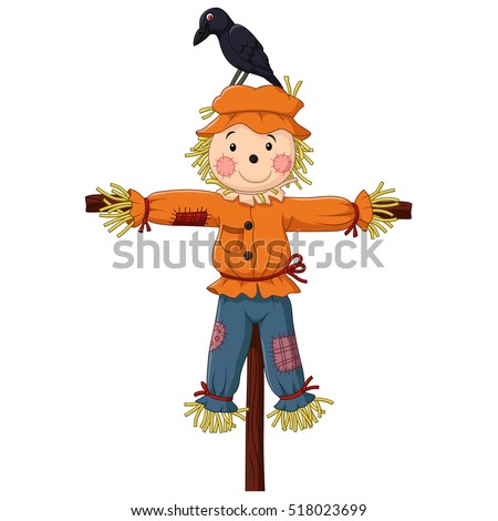 Scarecrow Cartoon Stock Vector 518023699 - Shutterstock