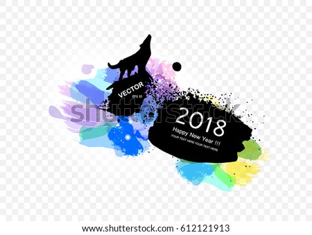Fashion ink blots on watercolor splash. Element for design
