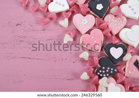  Romantic  Heart Shape Pink White Black Stock Photo 