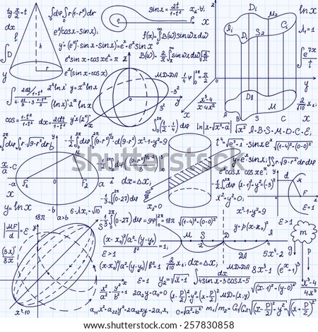 Math Theory Mathematical Formula Equation Doodle Stock Vector 360387917 ...