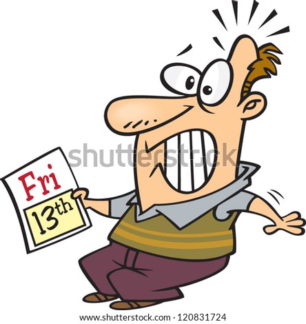 Clip Art Friday The 13th Clip Art friday the 13th stock photos royalty free images vectors scared cartoon man holding a thirteenth calendar