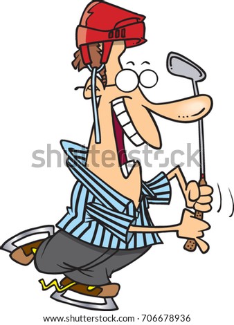 Cartoon Man Dressed Hockey Ref Clothing Stock Vector 706678936 ...