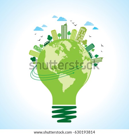 Eco Green Energy Lamp Lifestyle Planet Stock Vector 243320911 ...