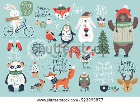 decoupage cards for christmas Animal Vectors Royalty Images Free Images, Stock &