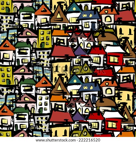 Overpopulation Crowded City Full Cars Houses Stock Vector 133525121 ...