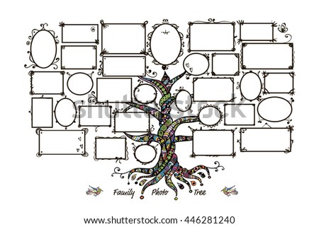 Vector Family Tree Design Frames Autumn Stock Vector 113336239 Shutterstock Vector Family Tree Design With Frames And Autumn Leafs Place For Text