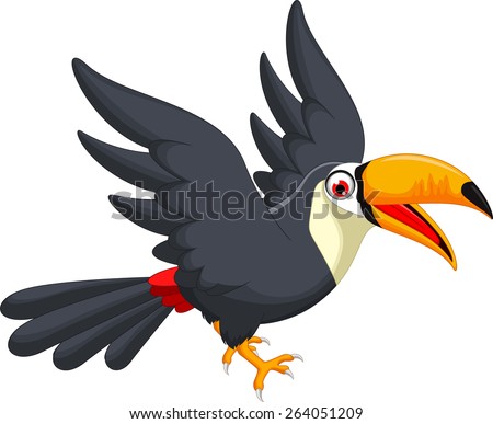 Cute Cartoon Toucan Bird Stock Vector 264051209 - Shutterstock