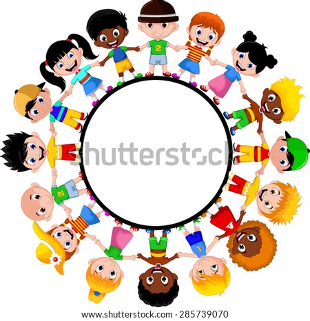 Children Holding Hands Circle Stock Vector 66847879 - Shutterstock