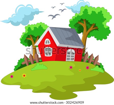 Cartoon House Your Design Stock Vector 302426909 - Shutterstock