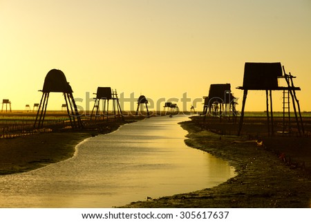 Sunrise in Dong Chau beach, Thai Binh, Vietnam