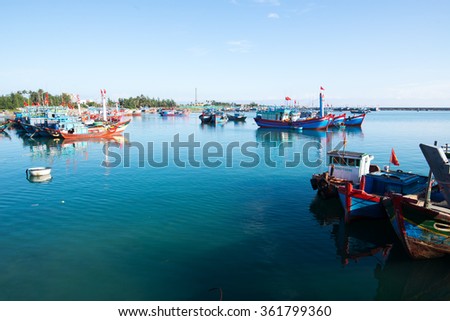 LYSON, VIETNAM - JANUARY 4, 2016: Beautiful seascape in Ly Son island in Quang Ngai, Vietnam.