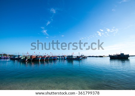 LYSON, VIETNAM - JANUARY 4, 2016: Beautiful seascape in Ly Son island in Quang Ngai, Vietnam.